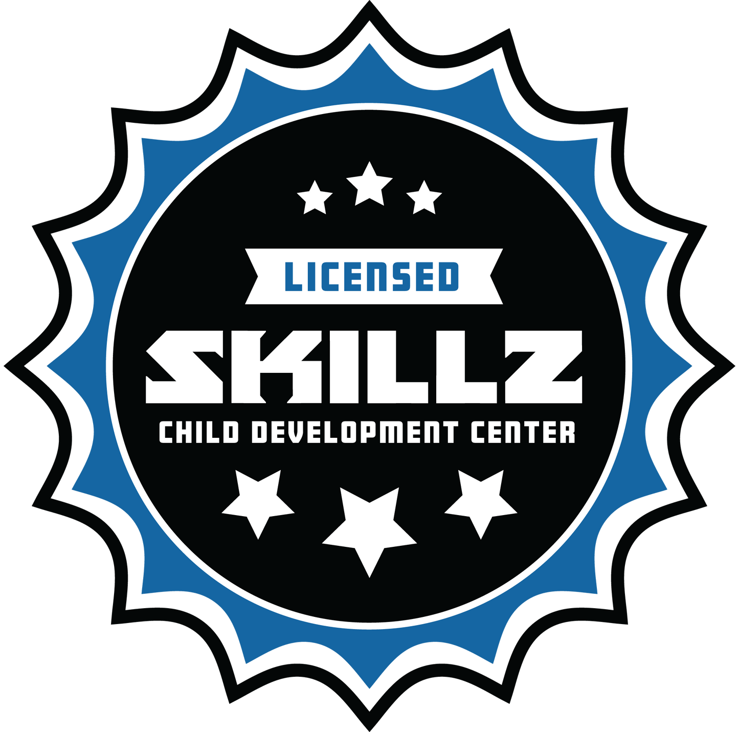 Blue Skillz Badge - 4 mil Wall Decal